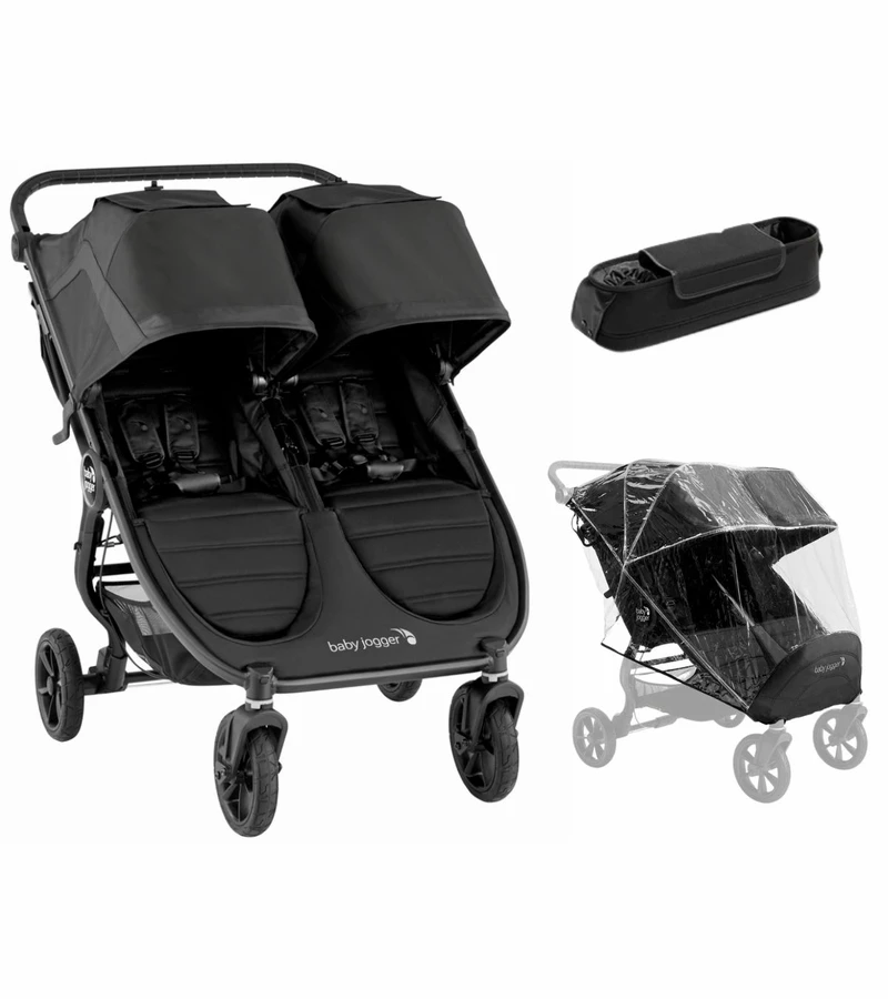 Baby Jogger City Mini GT2 Side By Side Double Stroller, All-Terrain Package - Jet 3 Baby Jogger City Mini GT2 Side By Side Double Stroller, All-Terrain Package - Jet