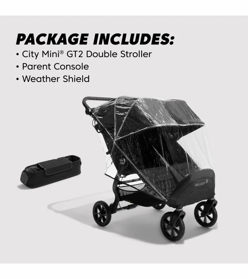 Baby Jogger City Mini GT2 Side By Side Double Stroller, All-Terrain Package - Jet 4 Baby Jogger City Mini GT2 Side By Side Double Stroller, All-Terrain Package - Jet - Image 2