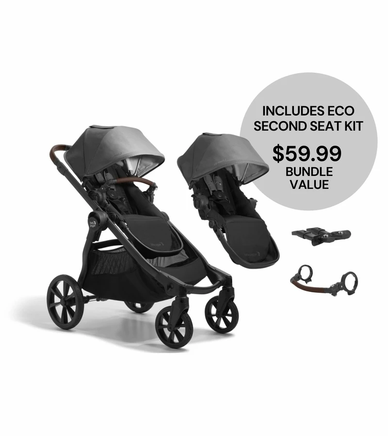 Baby Jogger City Select 2 Double Stroller Bundle - Eco Collection - Harbor Grey 3 Baby Jogger City Select 2 Double Stroller Bundle - Eco Collection - Harbor Grey