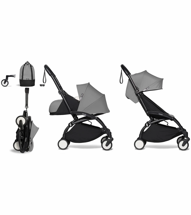 Babyzen YOYO2 Ultra Compact Complete 0+/6+ Stroller & Rolling Bag Bundle - Black/Grey 3 Babyzen YOYO2 Ultra Compact Complete 0+/6+ Stroller & Rolling Bag Bundle - Black/Grey