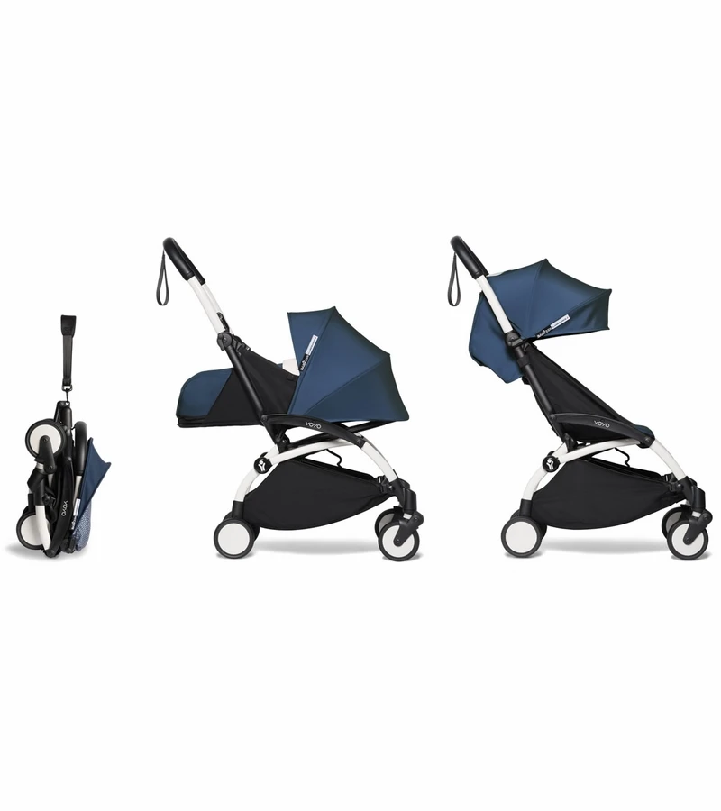 Babyzen YOYO2 Ultra Compact Complete 0+/6+ Stroller - White / Air France Blue 3 Babyzen YOYO2 Ultra Compact Complete 0+/6+ Stroller - White / Air France Blue