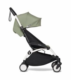Babyzen YOYO2 Ultra Compact Complete 0+/6+ Stroller - White / Olive -Babyzen || Baby Jogger Shop babyzen yoyo2 ultra compact complete 0 6 stroller white olive 182