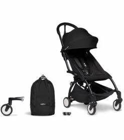 Babyzen YOYO2 Ultra Compact Complete 6+ Stroller & Rolling Bag Bundle - Black/Black