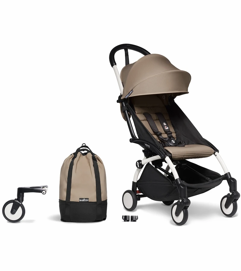Babyzen YOYO2 Ultra Compact Complete 6+ Stroller & Rolling Bag Bundle - White/Taupe 3 Babyzen YOYO2 Ultra Compact Complete 6+ Stroller & Rolling Bag Bundle - White/Taupe