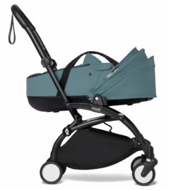 Babyzen YOYO2 Ultra Compact Complete 6+ Stroller With Bassinet - Black/Aqua -Babyzen || Baby Jogger Shop babyzen yoyo2 ultra compact complete 6 stroller with bassinet black aqua 88