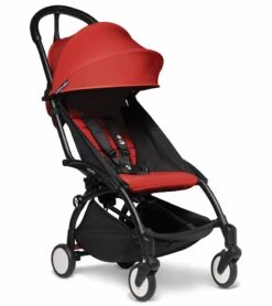 Babyzen YOYO2 Ultra Compact Complete 6+ Stroller & Rolling Bag Bundle - Black/Red -Babyzen || Baby Jogger Shop babyzen yoyo2 ultra compact complete 6 stroller with bassinet rolling bag bundle black red 82
