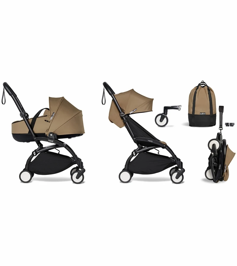 Babyzen YOYO2 Ultra Compact Complete 6+ Stroller With Bassinet & Rolling Bag Bundle - Black/Toffee 3 Babyzen YOYO2 Ultra Compact Complete 6+ Stroller With Bassinet & Rolling Bag Bundle - Black/Toffee