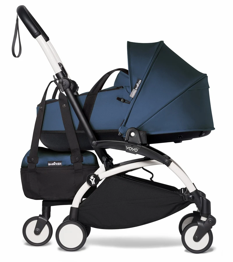 Babyzen YOYO2 Ultra Compact Complete 6+ Stroller With Bassinet & Rolling Bag Bundle - White/Air France Blue 6 Babyzen YOYO2 Ultra Compact Complete 6+ Stroller With Bassinet & Rolling Bag Bundle - White/Air France Blue - Image 4