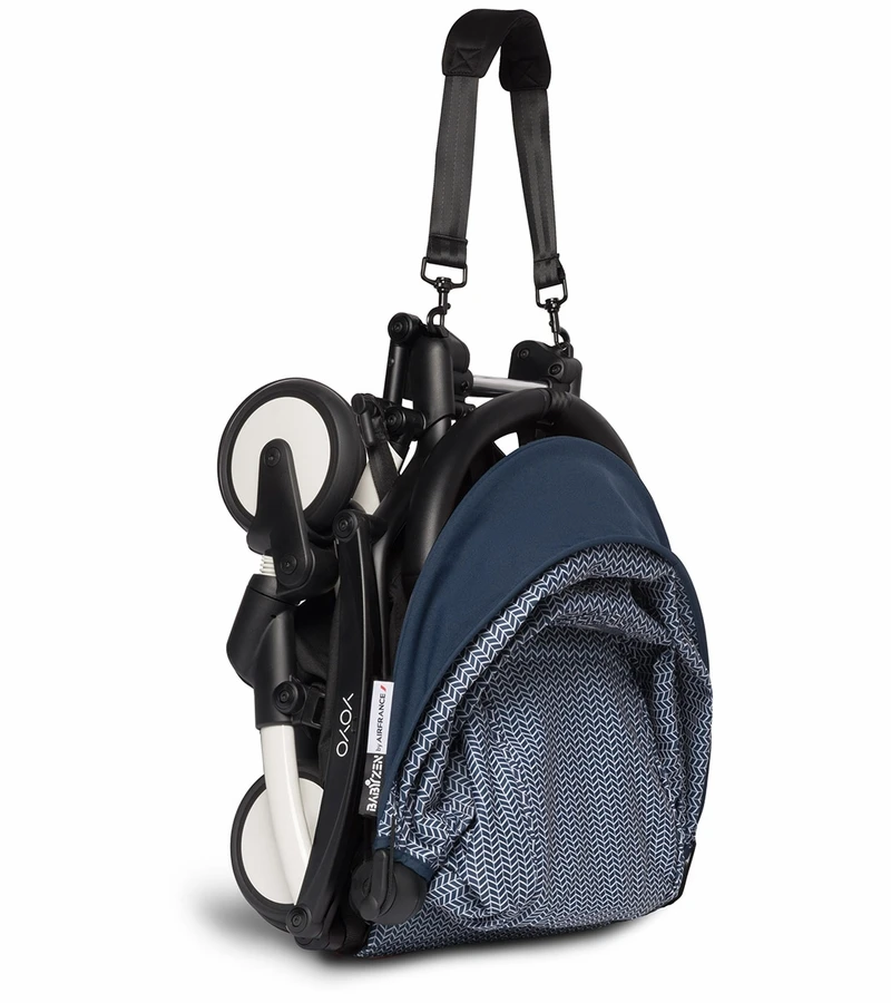 Babyzen YOYO2 Ultra Compact Complete 6+ Stroller With Bassinet & Rolling Bag Bundle - White/Air France Blue 9 Babyzen YOYO2 Ultra Compact Complete 6+ Stroller With Bassinet & Rolling Bag Bundle - White/Air France Blue - Image 7