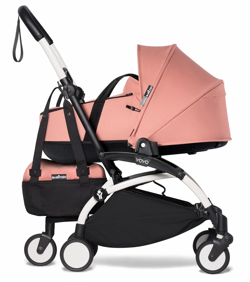 Babyzen YOYO2 Ultra Compact Complete 6+ Stroller With Bassinet & Rolling Bag Bundle - White/Ginger 6 Babyzen YOYO2 Ultra Compact Complete 6+ Stroller With Bassinet & Rolling Bag Bundle - White/Ginger - Image 4