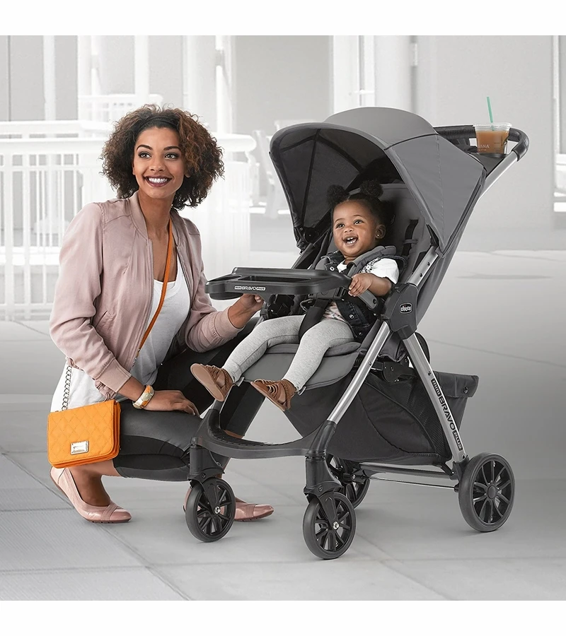 Chicco Mini Bravo Plus Compact Stroller - Eucalyptus 4 Chicco Mini Bravo Plus Compact Stroller - Eucalyptus - Image 2