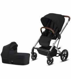 Cybex Balios S Lux Full Size Stroller + Cot S Bassinet Bundle - Deep Black