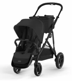Cybex Gazelle S 2 Single-to-Double Stroller - Black Frame / Moon Black -Babyzen || Baby Jogger Shop cybex gazelle s 2 single to double stroller black frame moon black 7