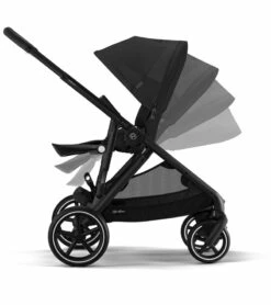 Cybex Gazelle S 2 Single-to-Double Stroller - Black Frame / Moon Black -Babyzen || Baby Jogger Shop cybex gazelle s 2 single to double stroller black frame moon black 9