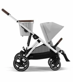 Cybex Gazelle S 2 Single-to-Double Stroller - Silver Frame / Lava Grey