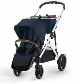 Cybex Gazelle S 2 Single-to-Double Stroller - Silver Frame / Ocean Blue -Babyzen || Baby Jogger Shop cybex gazelle s 2 single to double stroller silver frame ocean blue 139