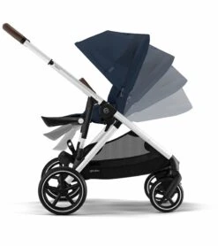 Cybex Gazelle S 2 Single-to-Double Stroller - Silver Frame / Ocean Blue -Babyzen || Baby Jogger Shop cybex gazelle s 2 single to double stroller silver frame ocean blue 141