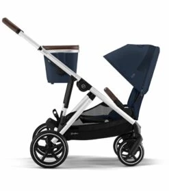 Cybex Gazelle S 2 Single-to-Double Stroller - Silver Frame / Ocean Blue -Babyzen || Baby Jogger Shop cybex gazelle s 2 single to double stroller silver frame ocean blue 142