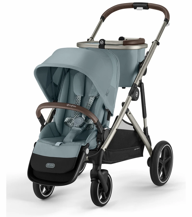 Cybex Gazelle S 2 Single-to-Double Stroller - Taupe Frame / Sky Blue 4 Cybex Gazelle S 2 Single-to-Double Stroller - Taupe Frame / Sky Blue - Image 2