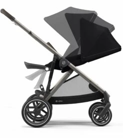 Cybex Gazelle S Double Stroller Bundle - Navy Blue / Moon Black (Taupe Frame) -Babyzen || Baby Jogger Shop cybex gazelle s double stroller bundle deep black moon black taupe frame 45 1