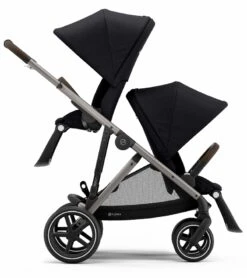 Cybex Gazelle S Double Stroller - Deep Black (Taupe Frame) -Babyzen || Baby Jogger Shop cybex gazelle s double stroller deep black taupe frame 96