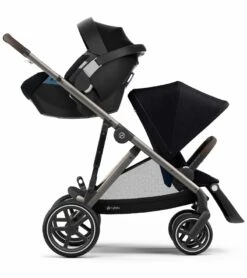 Cybex Gazelle S Double Stroller - Deep Black (Taupe Frame) -Babyzen || Baby Jogger Shop cybex gazelle s double stroller deep black taupe frame 97