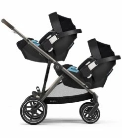 Cybex Gazelle S Double Stroller - Deep Black (Taupe Frame) -Babyzen || Baby Jogger Shop cybex gazelle s double stroller deep black taupe frame 98