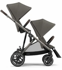 Cybex Gazelle S Double Stroller - Soho Grey (Taupe Frame) -Babyzen || Baby Jogger Shop cybex gazelle s double stroller soho grey taupe frame 93