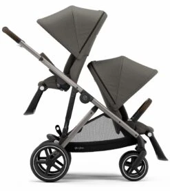 Cybex Gazelle S Double Stroller - Soho Grey (Taupe Frame) -Babyzen || Baby Jogger Shop cybex gazelle s double stroller soho grey taupe frame 94