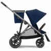 Cybex Gazelle S Single-to-Double Stroller - Navy Blue (Taupe Frame) -Babyzen || Baby Jogger Shop cybex gazelle s single to double stroller navy blue taupe frame 46
