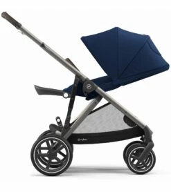 Cybex Gazelle S Single-to-Double Stroller - Navy Blue (Taupe Frame) -Babyzen || Baby Jogger Shop cybex gazelle s stroller cot navy blue taupe frame 18 1