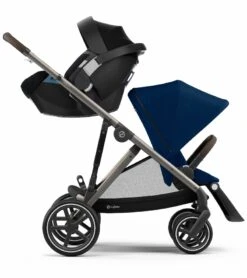 Cybex Gazelle S Single-to-Double Stroller - Navy Blue (Taupe Frame) -Babyzen || Baby Jogger Shop cybex gazelle s stroller cot navy blue taupe frame 19 1