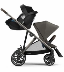 Cybex Gazelle S Single-to-Double Stroller - Soho Grey (Taupe Frame) -Babyzen || Baby Jogger Shop cybex gazelle s stroller cot soho grey taupe frame 45 1