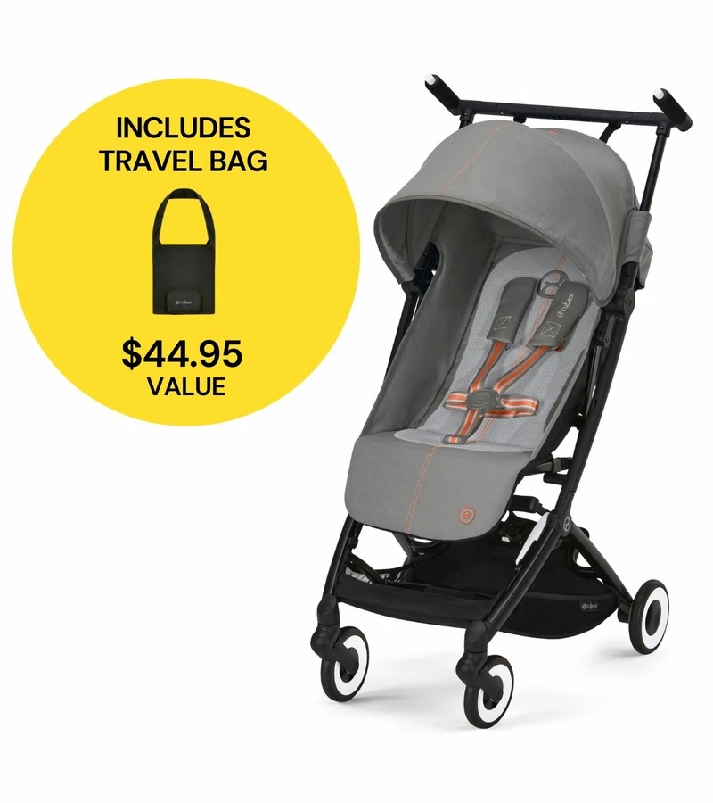 Cybex Libelle 2 Compact Stroller + Travel Bag Bundle - Lava Grey 3 Cybex Libelle 2 Compact Stroller + Travel Bag Bundle - Lava Grey
