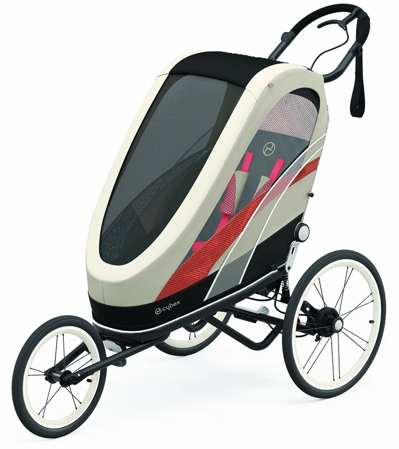 Cybex Zeno Multisport Trailer Bundle - Black Frame + Bleached Sand Seat Pack 3 Cybex Zeno Multisport Trailer Bundle - Black Frame + Bleached Sand Seat Pack