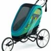 Cybex Zeno Multisport Trailer Bundle - Black Frame + Maliblue Seat Pack
