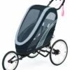 Cybex Zeno Multisport Trailer Bundle - Black/Pink Frame + All Black Seat Pack