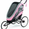 Cybex Zeno Multisport Trailer Bundle - Black/Pink Frame + Silver Pink Seat Pack