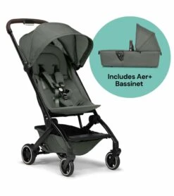 Joolz Aer+ Lightweight Compact Stroller + Bassinet Bundle - Mighty Green