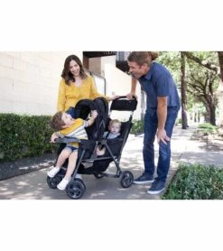 Joovy Caboose Too Sit And Stand Tandem Double Stroller - Graphite / Black -Babyzen || Baby Jogger Shop joovy caboose too sit and stand tandem double stroller graphite black 155
