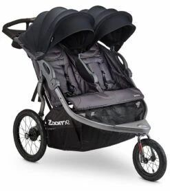 Joovy Zoom X2 Lightweight Jogging Side By Side Double Stroller - Forged Iron