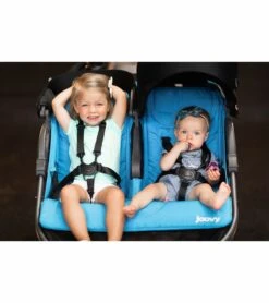 Joovy Zoom X2 Lightweight Jogging Side By Side Double Stroller - Glacier -Babyzen || Baby Jogger Shop joovy zoom x2 lightweight jogging side by side double stroller glacier 34