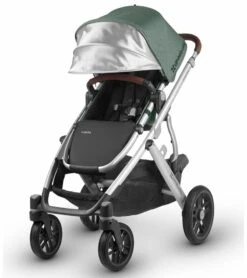 UPPAbaby 2018 / 2019 Vista Stroller - Emmett (Green Melange/Silver/Saddle Leather) -Babyzen || Baby Jogger Shop uppababy 2018 2019 vista stroller emmett green melange silver saddle leather 47