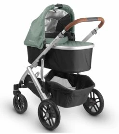 UPPAbaby 2018 / 2019 Vista Stroller - Emmett (Green Melange/Silver/Saddle Leather) -Babyzen || Baby Jogger Shop uppababy 2018 2019 vista stroller emmett green melange silver saddle leather 49