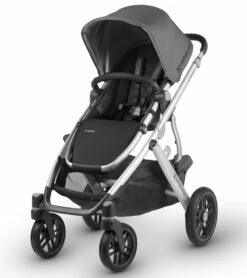 UPPAbaby 2018 / 2019 Vista Stroller - Jordan (Charcoal Melange/Silver/Black Leather) -Babyzen || Baby Jogger Shop uppababy 2018 2019 vista stroller jordan charcoal melange silver black leather 47