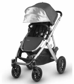UPPAbaby 2018 / 2019 Vista Stroller - Jordan (Charcoal Melange/Silver/Black Leather) -Babyzen || Baby Jogger Shop uppababy 2018 2019 vista stroller jordan charcoal melange silver black leather 48