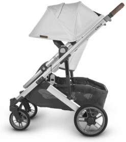 UPPAbaby Cruz V2 Stroller + Bassinet - Bryce (White Marl/Silver/Chestnut Leather) -Babyzen || Baby Jogger Shop uppababy cruz v2 stroller bryce white marl silver chestnut leather 35