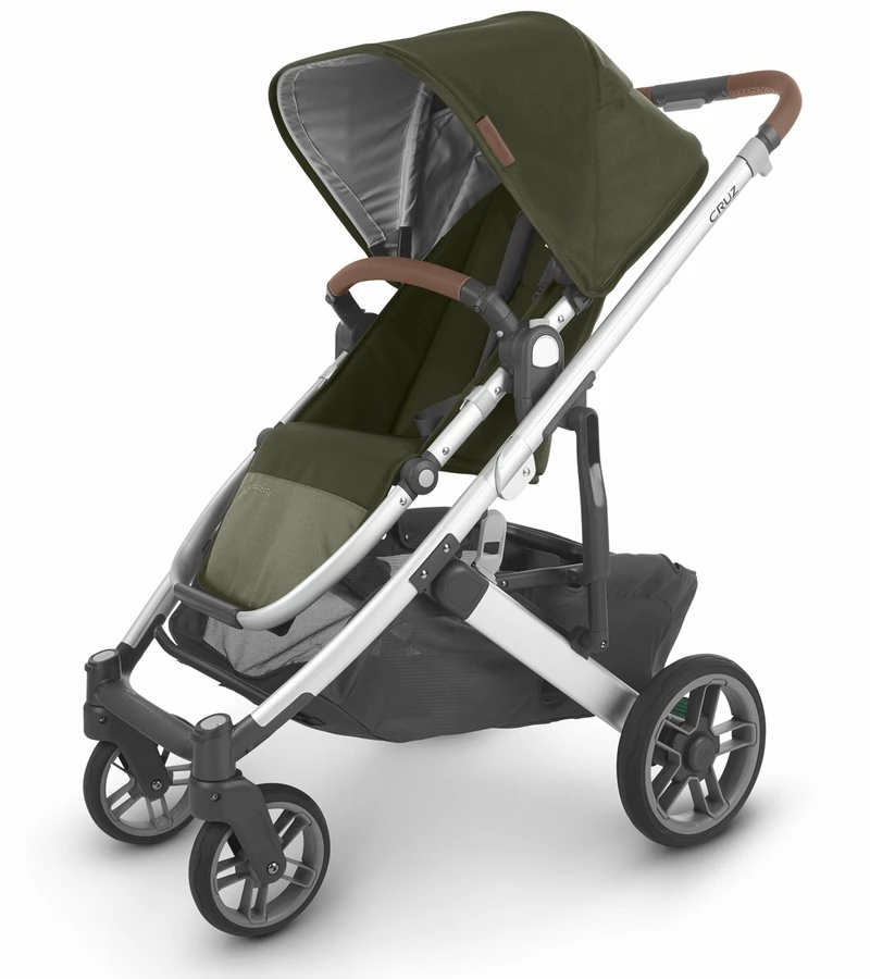 UPPAbaby Cruz V2 Stroller - Hazel (Olive/Silver/Saddle Leather) 3 UPPAbaby Cruz V2 Stroller - Hazel (Olive/Silver/Saddle Leather)