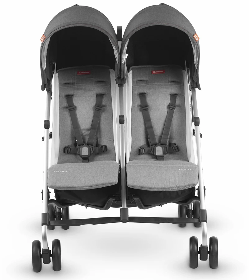 UPPAbaby G-LINK 2 Side By Side Double Stroller - Jordan (Charcoal Melange) 4 UPPAbaby G-LINK 2 Side By Side Double Stroller - Jordan (Charcoal Melange) - Image 2