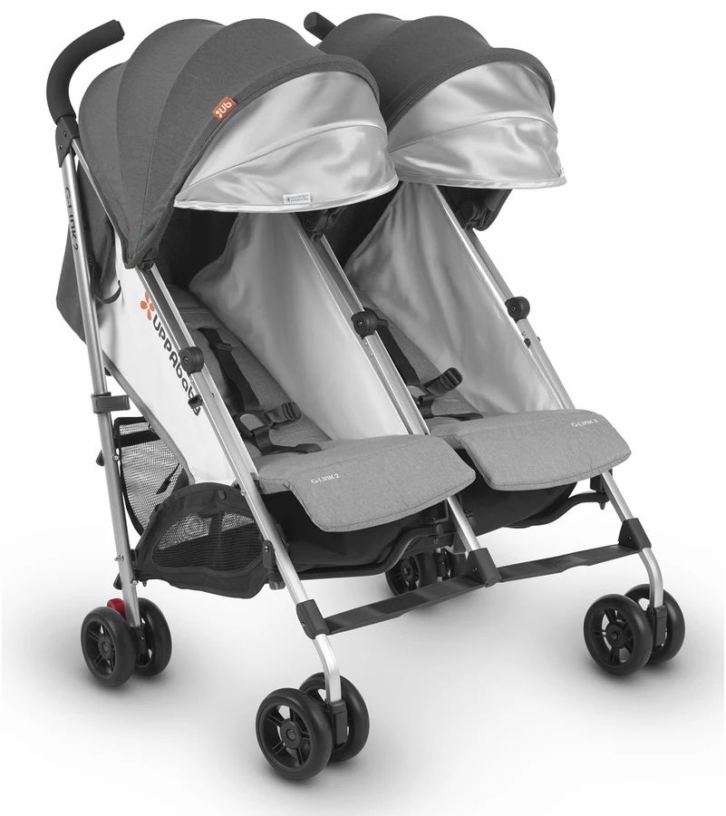 UPPAbaby G-LINK 2 Side By Side Double Stroller - Jordan (Charcoal Melange) 7 UPPAbaby G-LINK 2 Side By Side Double Stroller - Jordan (Charcoal Melange) - Image 5
